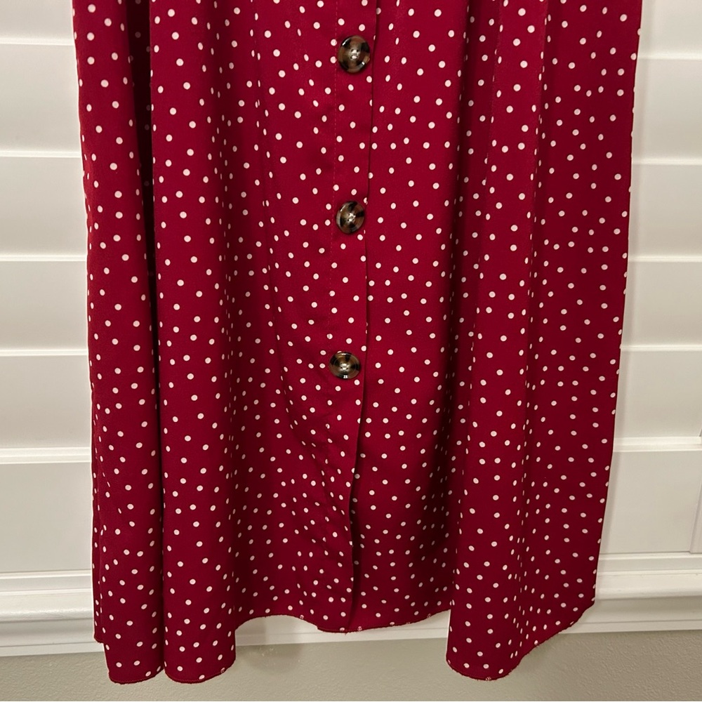 SHEIN Red With White Polka Dots Dress - Picture 6 of 11